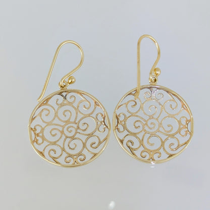 Round Filigree Drop Earrings