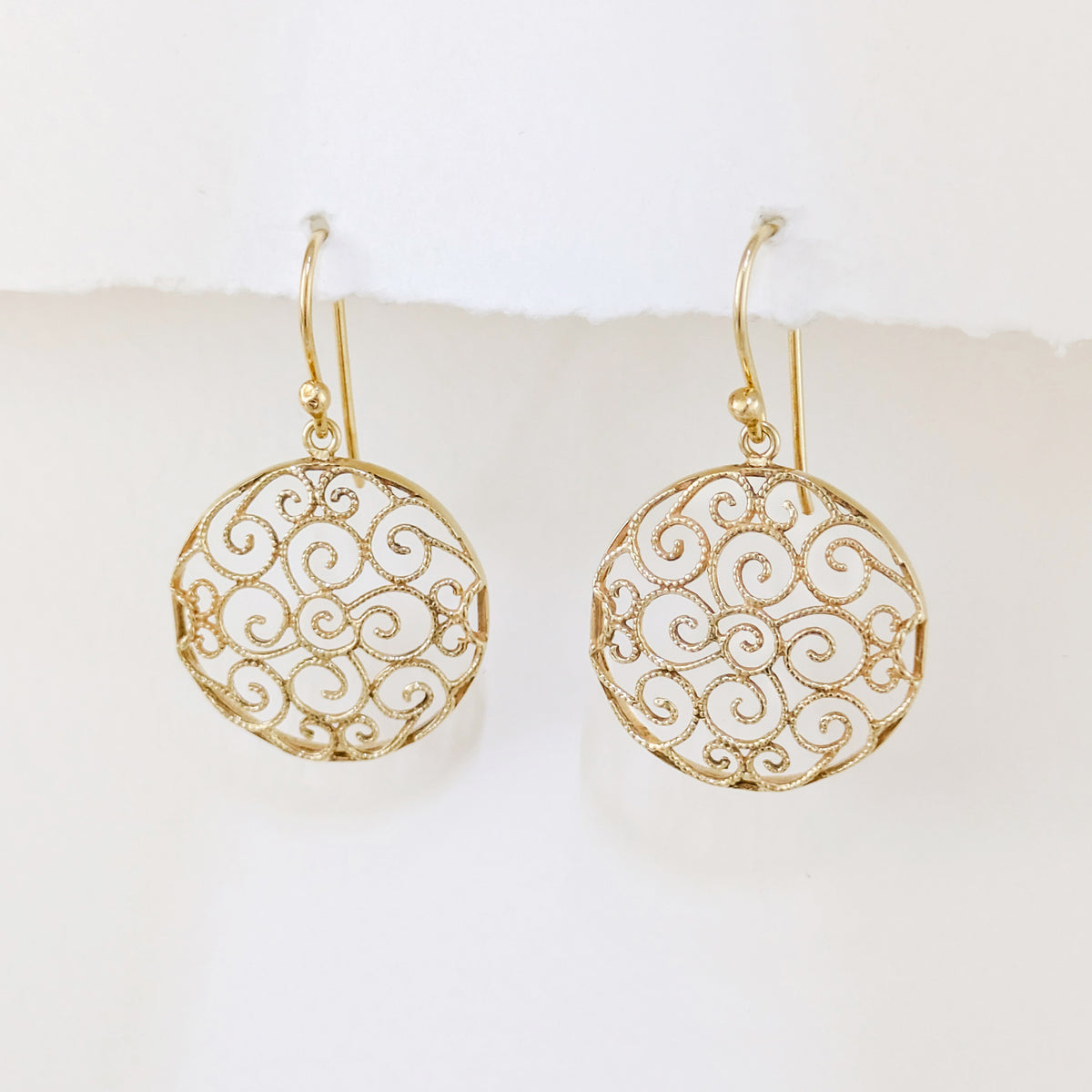 Round Openwork Scroll Drop Earrings