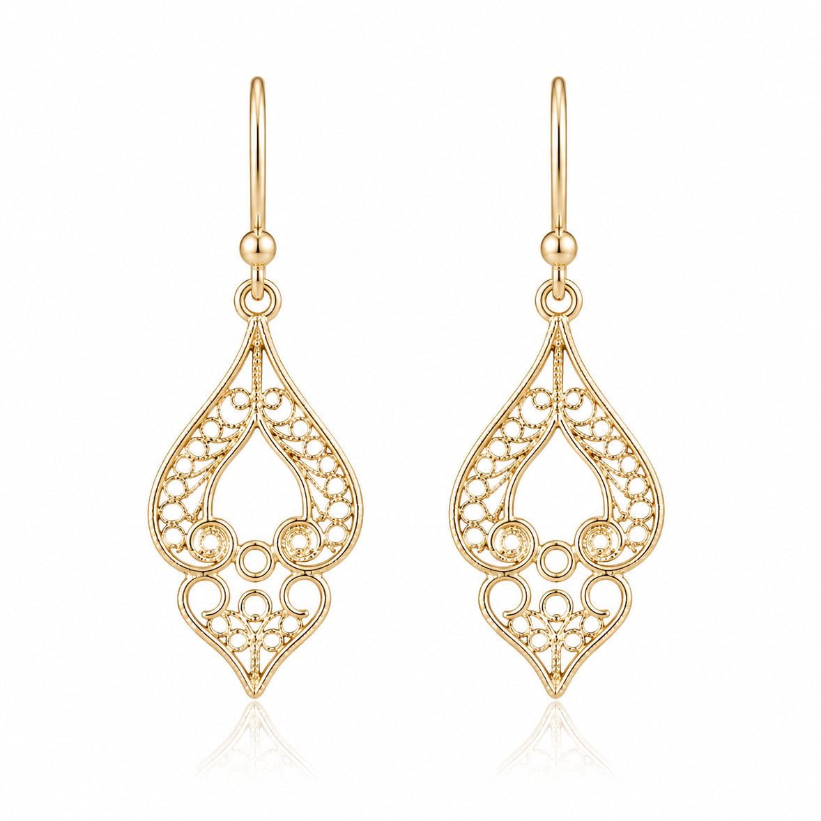 Open Teardrop Dangle Earrings