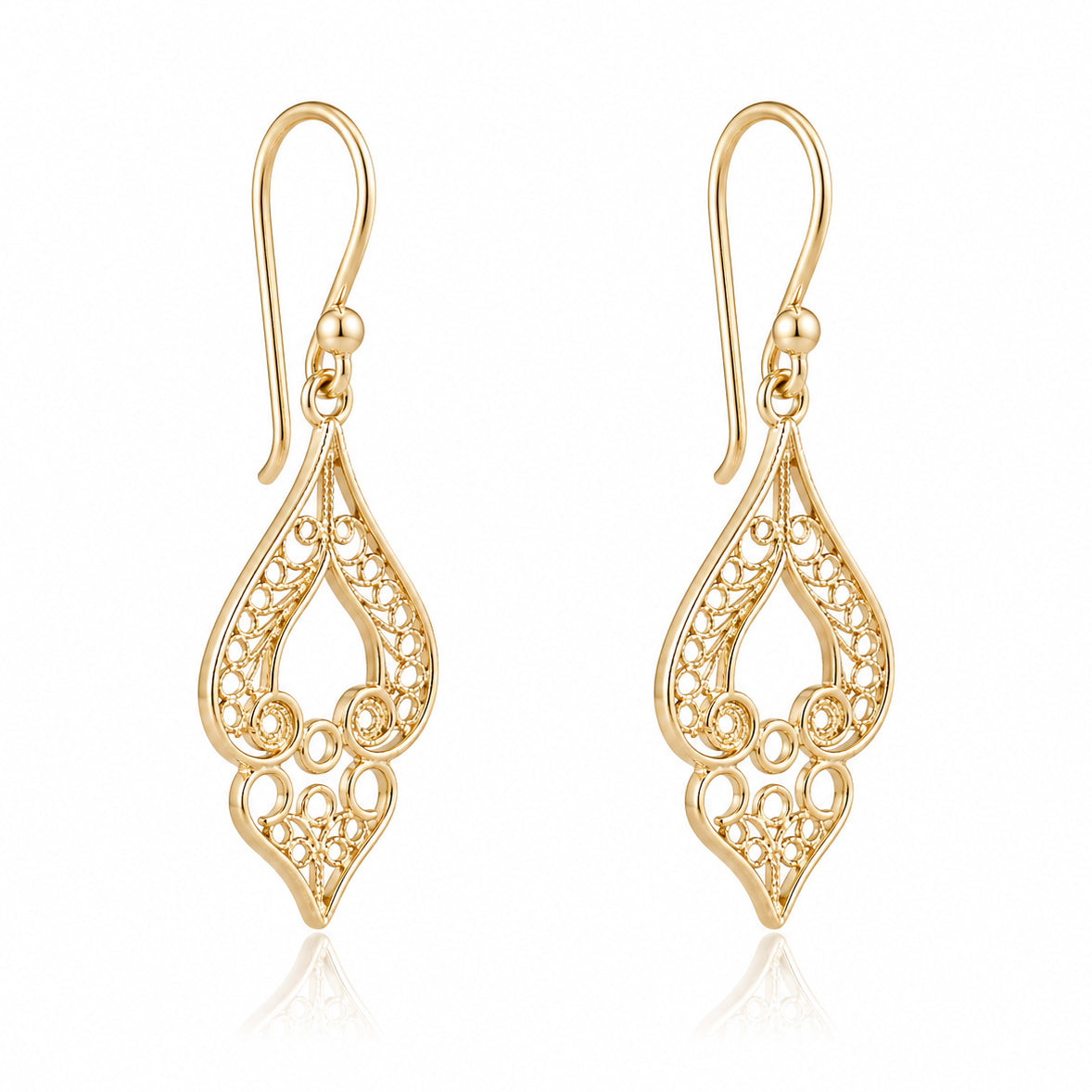 Open Teardrop Dangle Earrings