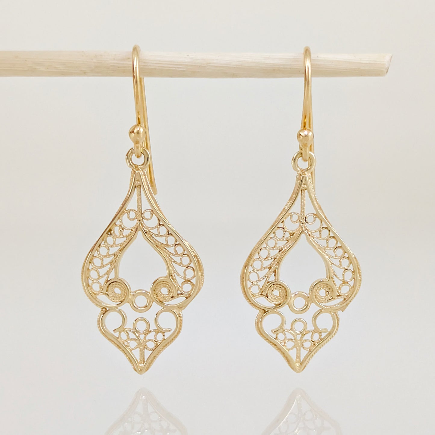 Open Teardrop Dangle Earrings