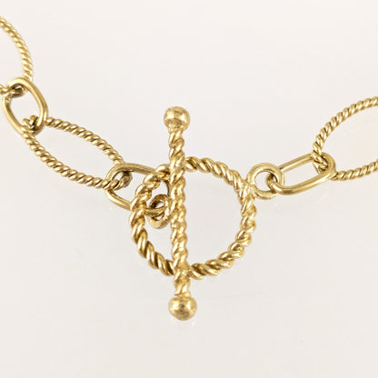 Rope Cable Chain Link Toggle Bracelet with Oval and Round Links