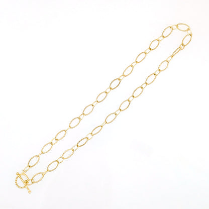 Oval Link Toggle Necklace with Twisted Texture