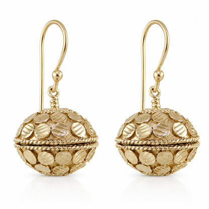 Domed Tribal Bead Dangle Earrings