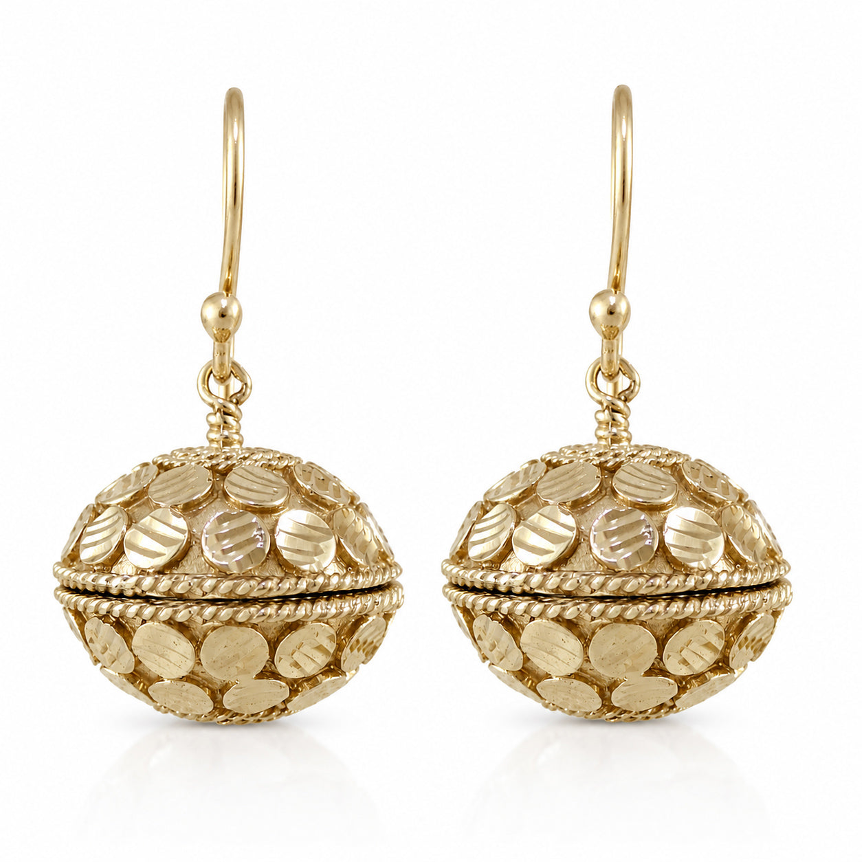 Domed Tribal Bead Dangle Earrings