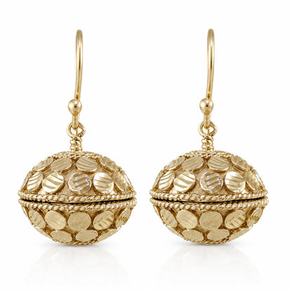 Domed Tribal Bead Dangle Earrings