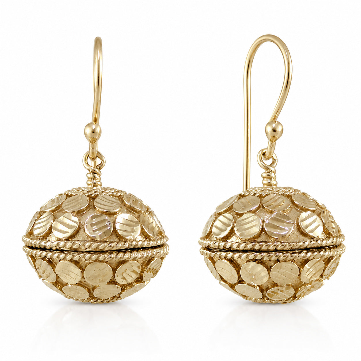 Domed Tribal Bead Dangle Earrings