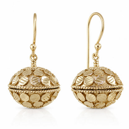 Domed Tribal Bead Dangle Earrings