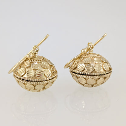 Domed Tribal Bead Dangle Earrings
