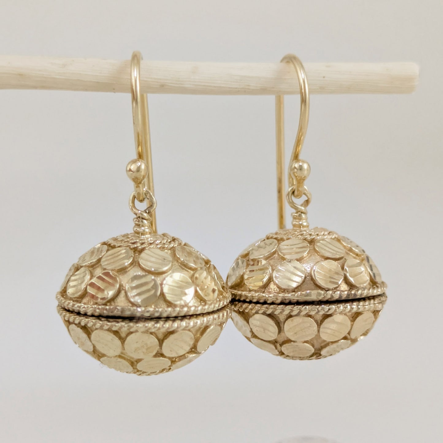 Domed Tribal Bead Dangle Earrings