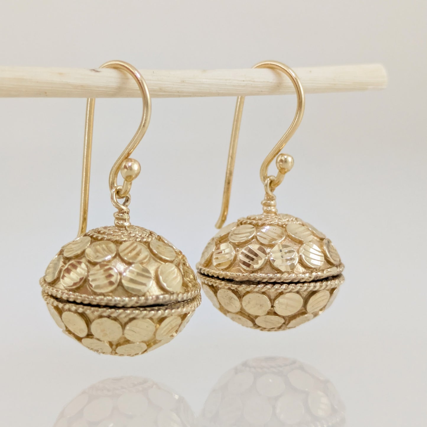 Domed Tribal Bead Dangle Earrings