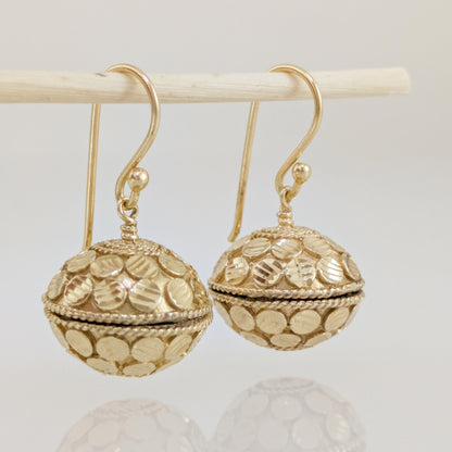 Domed Tribal Bead Dangle Earrings