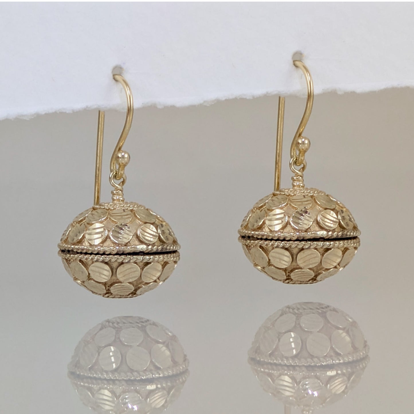 Domed Tribal Bead Dangle Earrings