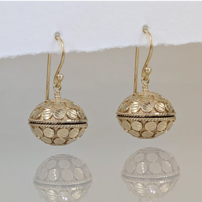 Domed Tribal Bead Dangle Earrings