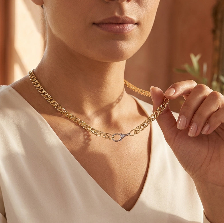 Byzantine Chain Necklace Adjustable Layering Chain