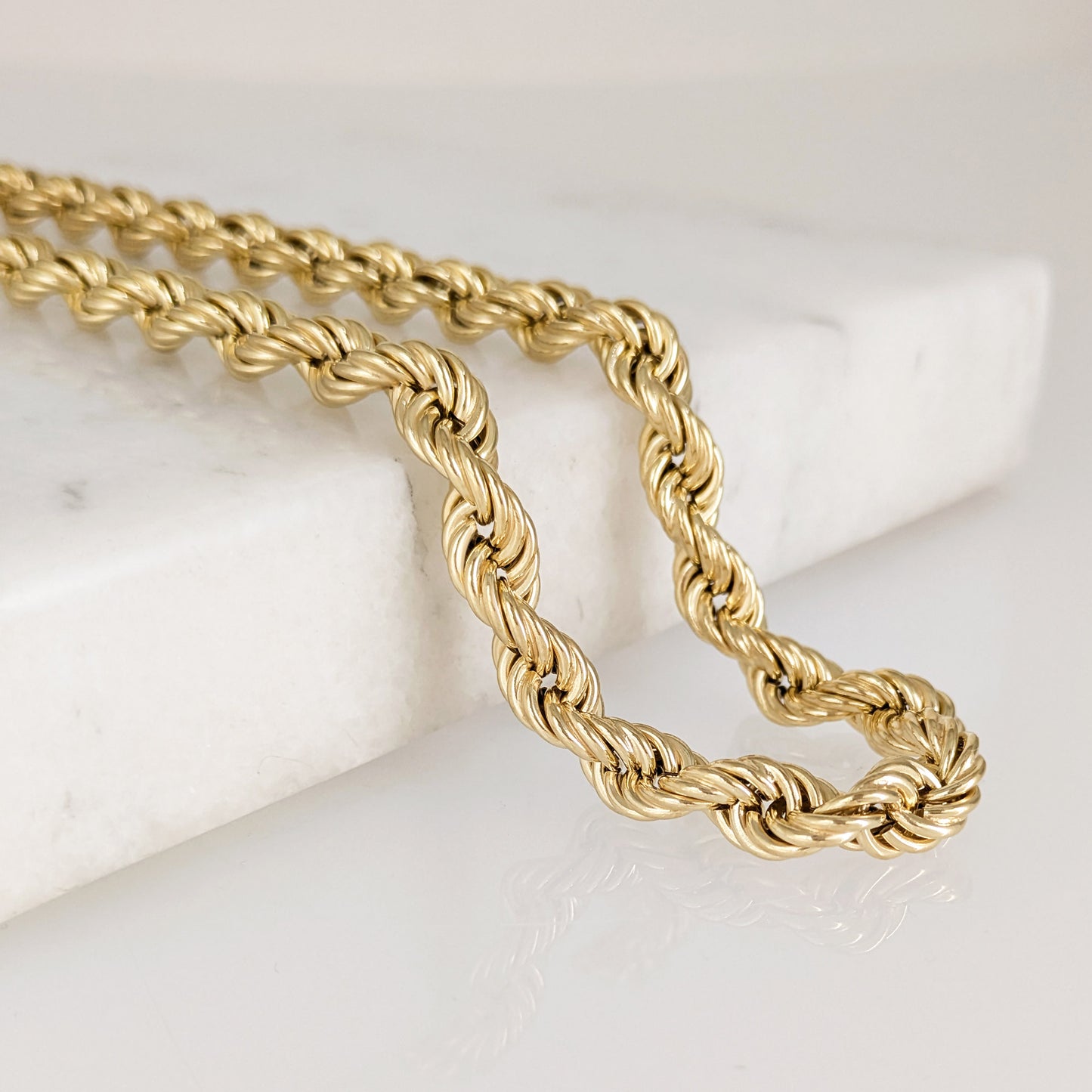 Bold Rope ChainStatement Necklace  8mm gauge Adjustable