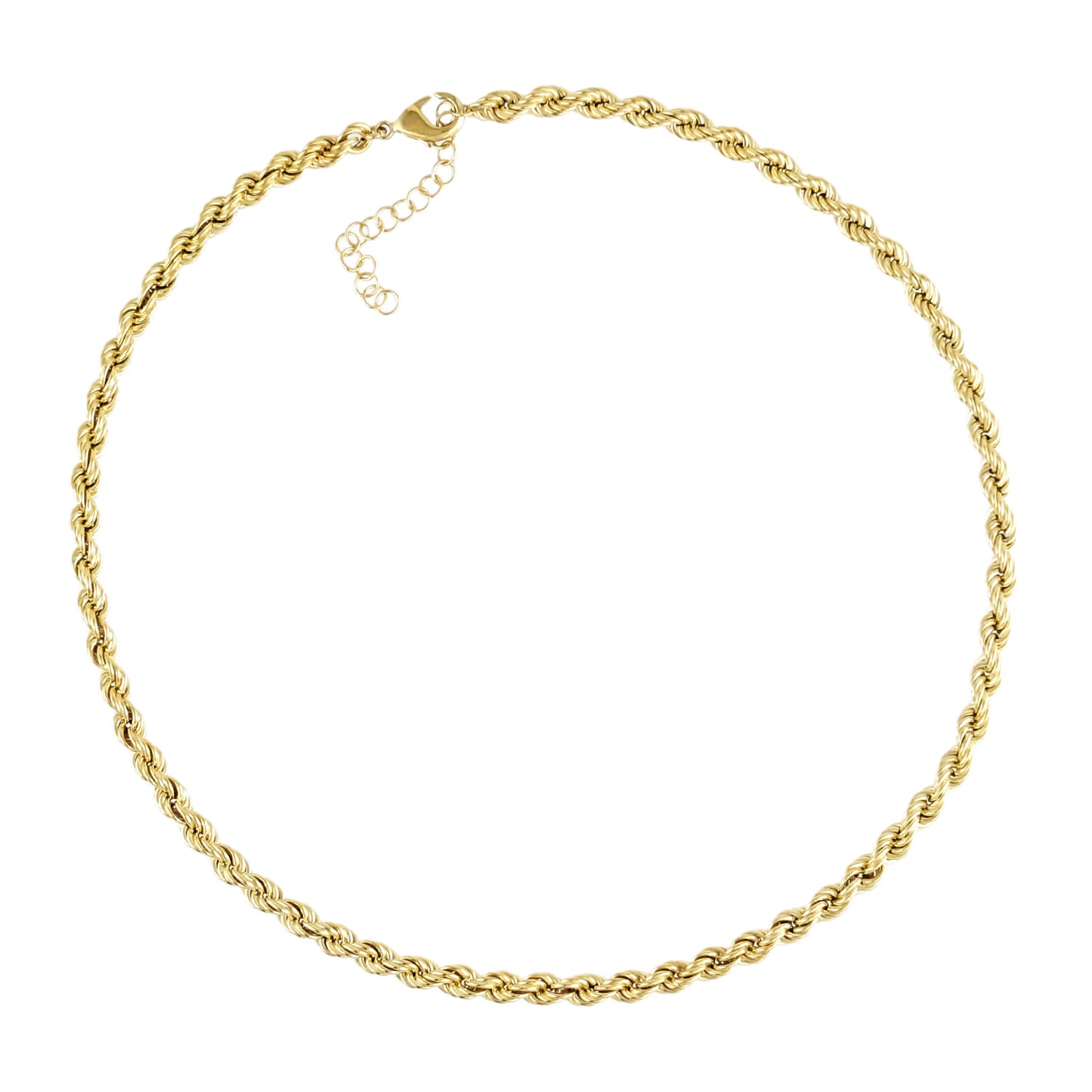 Rope Chain Delicate Statement Necklace - 5.5mm Gauge - Adjustable