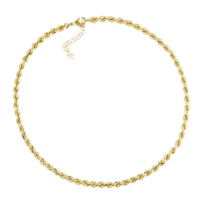 Rope Chain Delicate Statement Necklace - 5.5mm Gauge - Adjustable