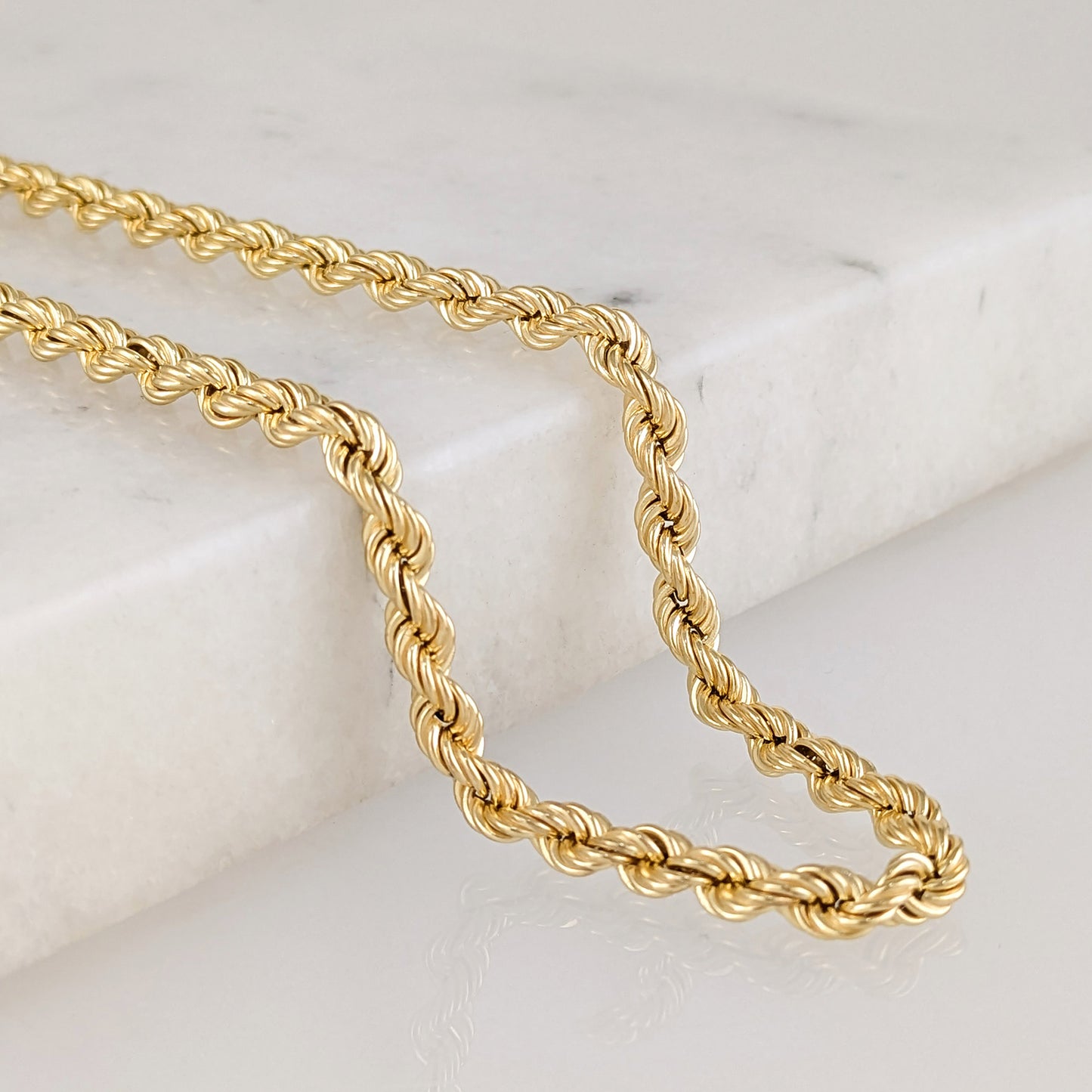 Rope Chain Delicate Statement Necklace - 5.5mm Gauge - Adjustable
