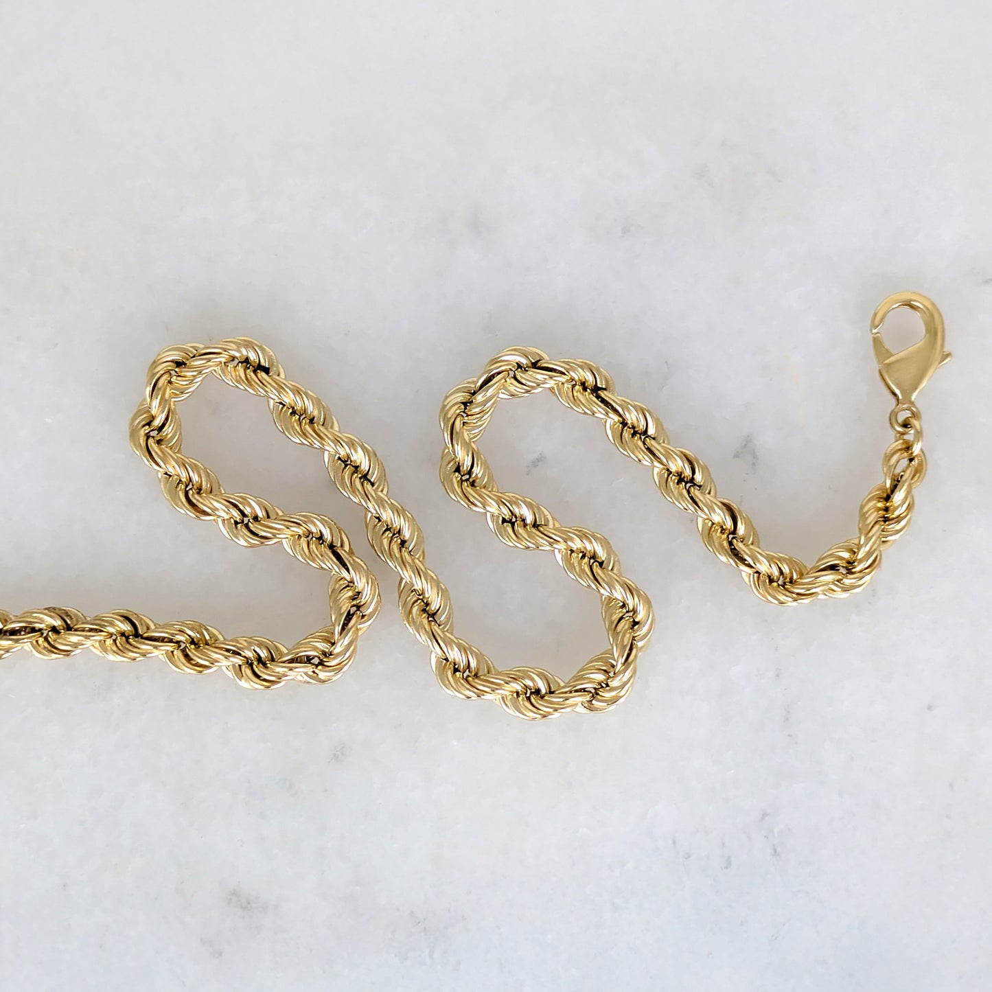 Rope Chain Delicate Statement Necklace - 5.5mm Gauge - Adjustable