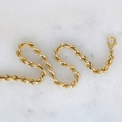 Rope Chain Delicate Statement Necklace - 5.5mm Gauge - Adjustable