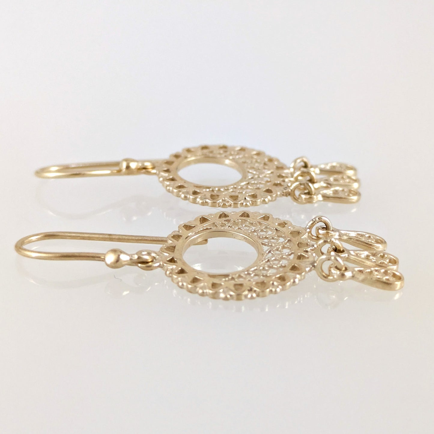 Round Openwork Scroll Drop Earrings