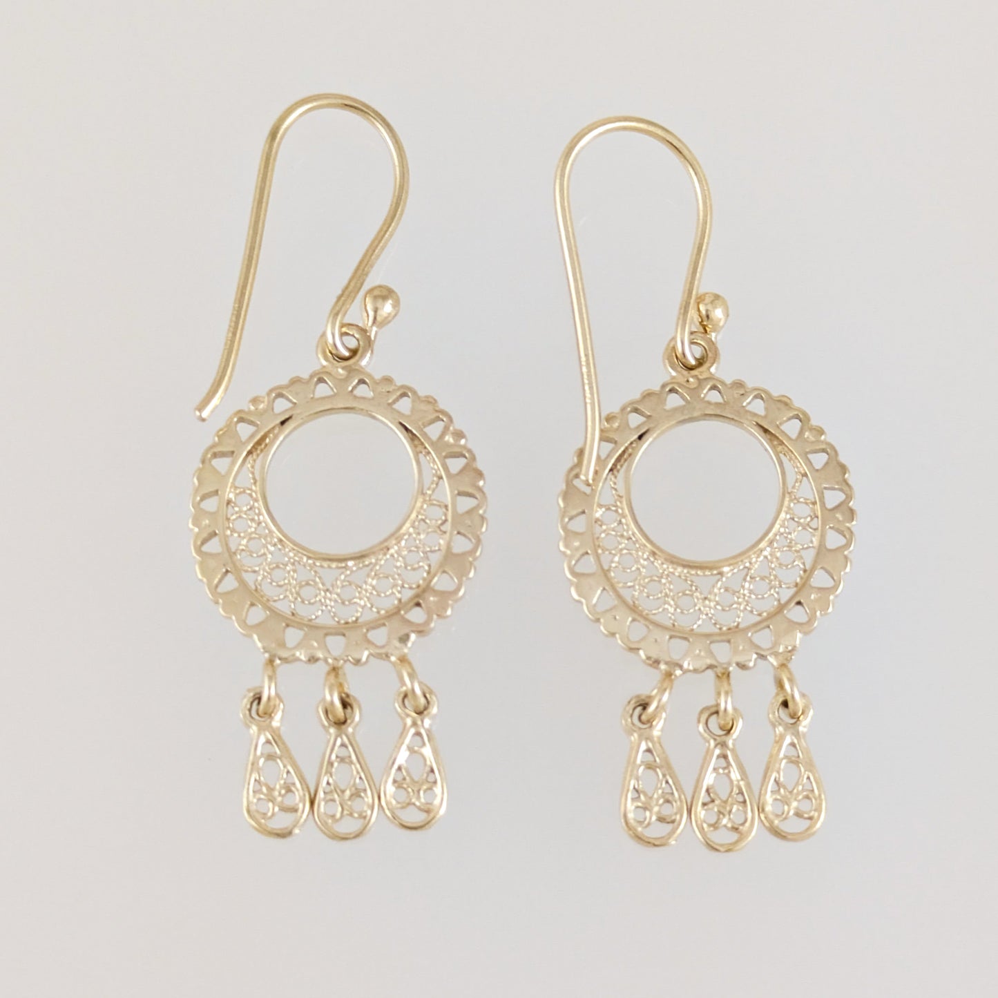 Round Openwork Scroll Drop Earrings