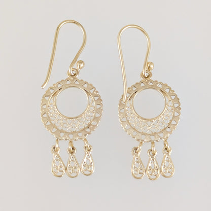 Round Openwork Scroll Drop Earrings
