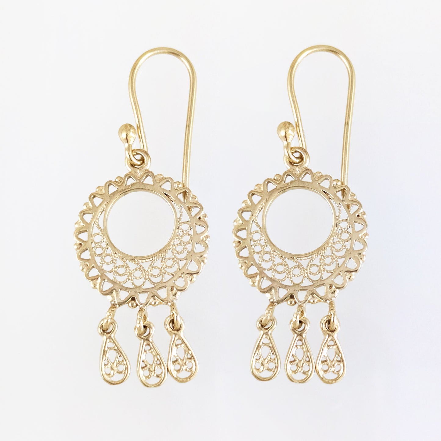 Round Openwork Scroll Drop Earrings