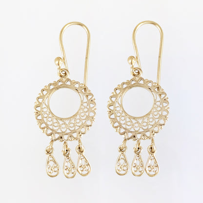 Round Openwork Scroll Drop Earrings