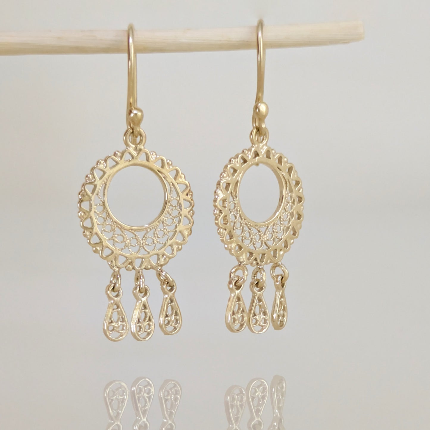 Round Openwork Scroll Drop Earrings