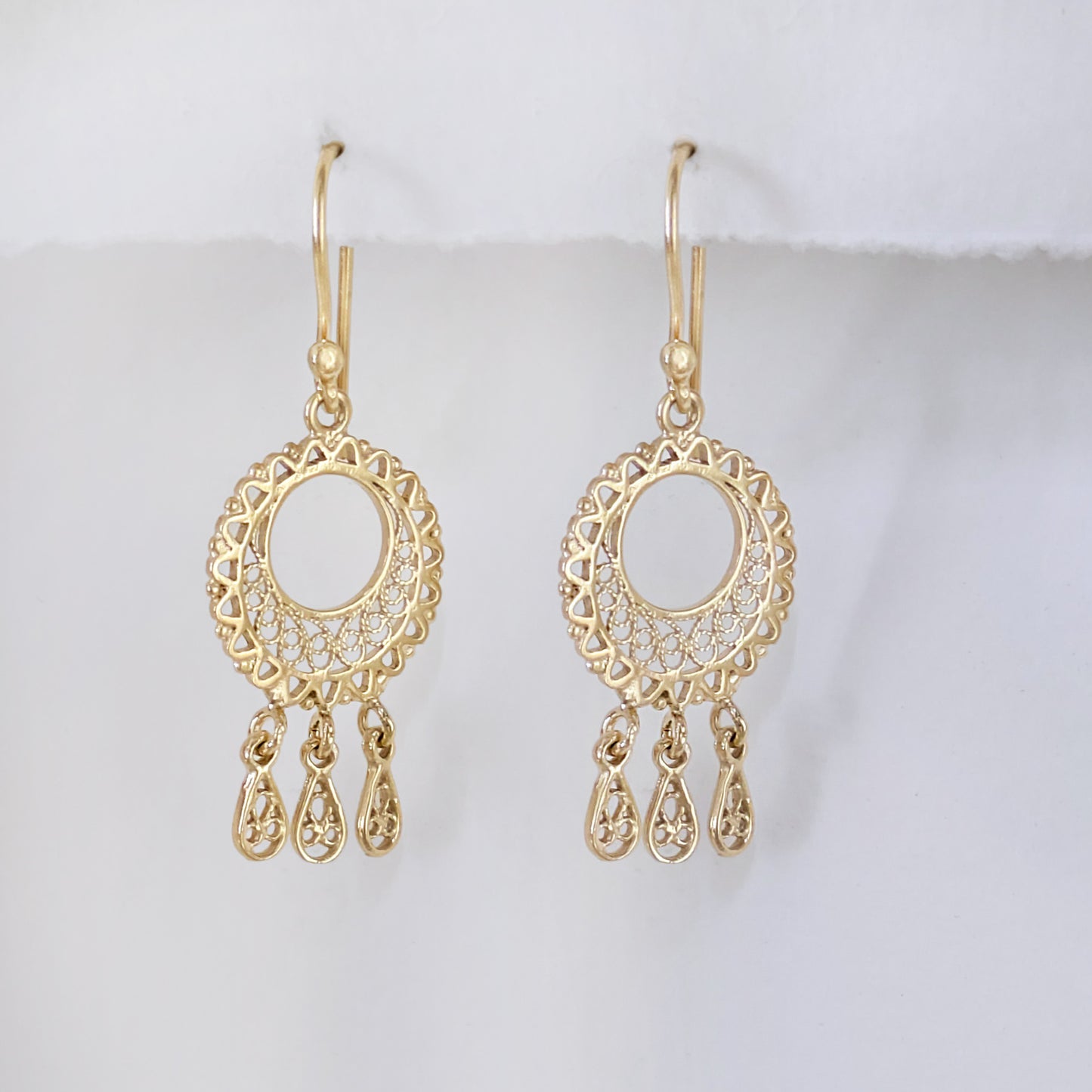 Round Openwork Scroll Drop Earrings