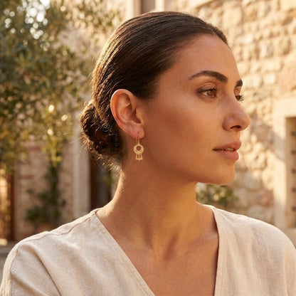 Round Openwork Scroll Drop Earrings