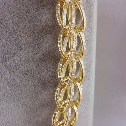 Bold Chain Link Woven Necklace with toggle clasp - TurkishBling