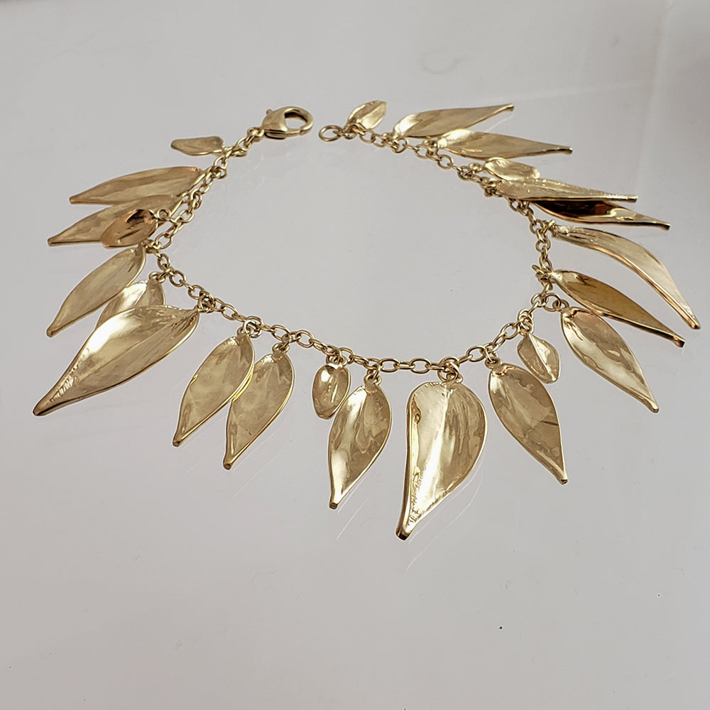 Leaf Charm Bracelet with Lobster claw