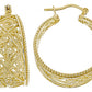 Filigree Graduated Hoop Earrings 1.25"