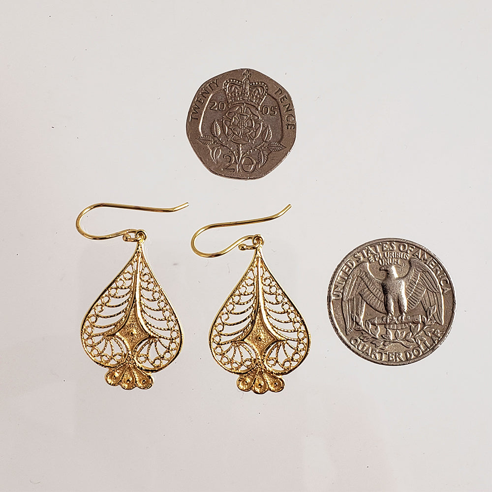 Stylish Art Deco Filigree Peacock Earrings