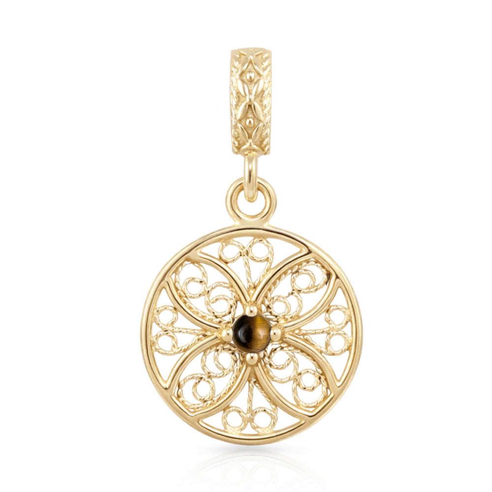 Round Filigree Gemstone Pendant