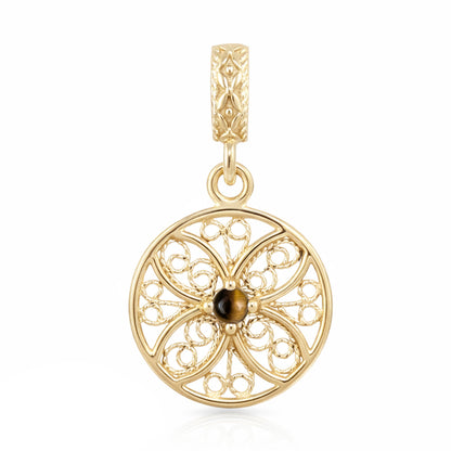 Round Filigree Gemstone Pendant
