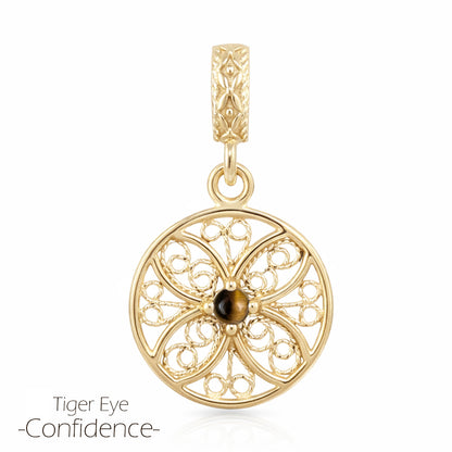 Round Filigree Gemstone Pendant