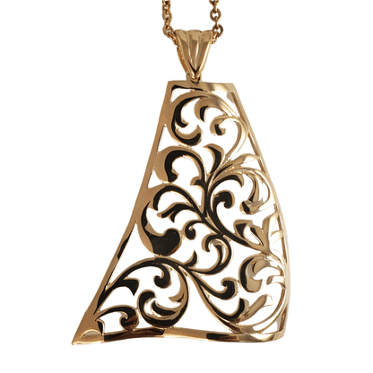Charming Gold Scrollwork Statement Necklace - TurkishBling