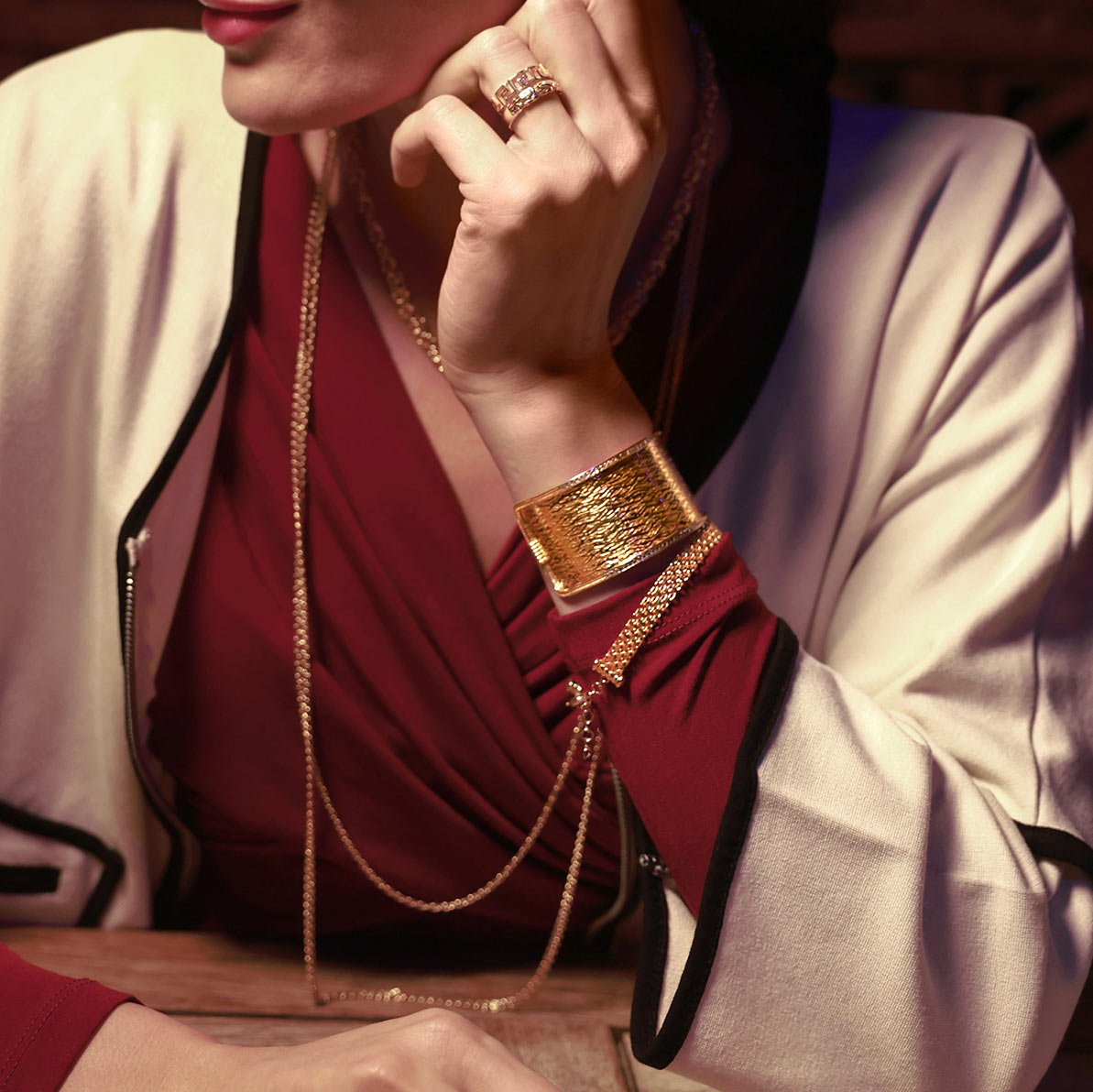 Textured Cuff Bracelet with Diamond-Cut Sparkle - Wide Cuff Bangle