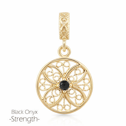 Round Filigree Gemstone Pendant