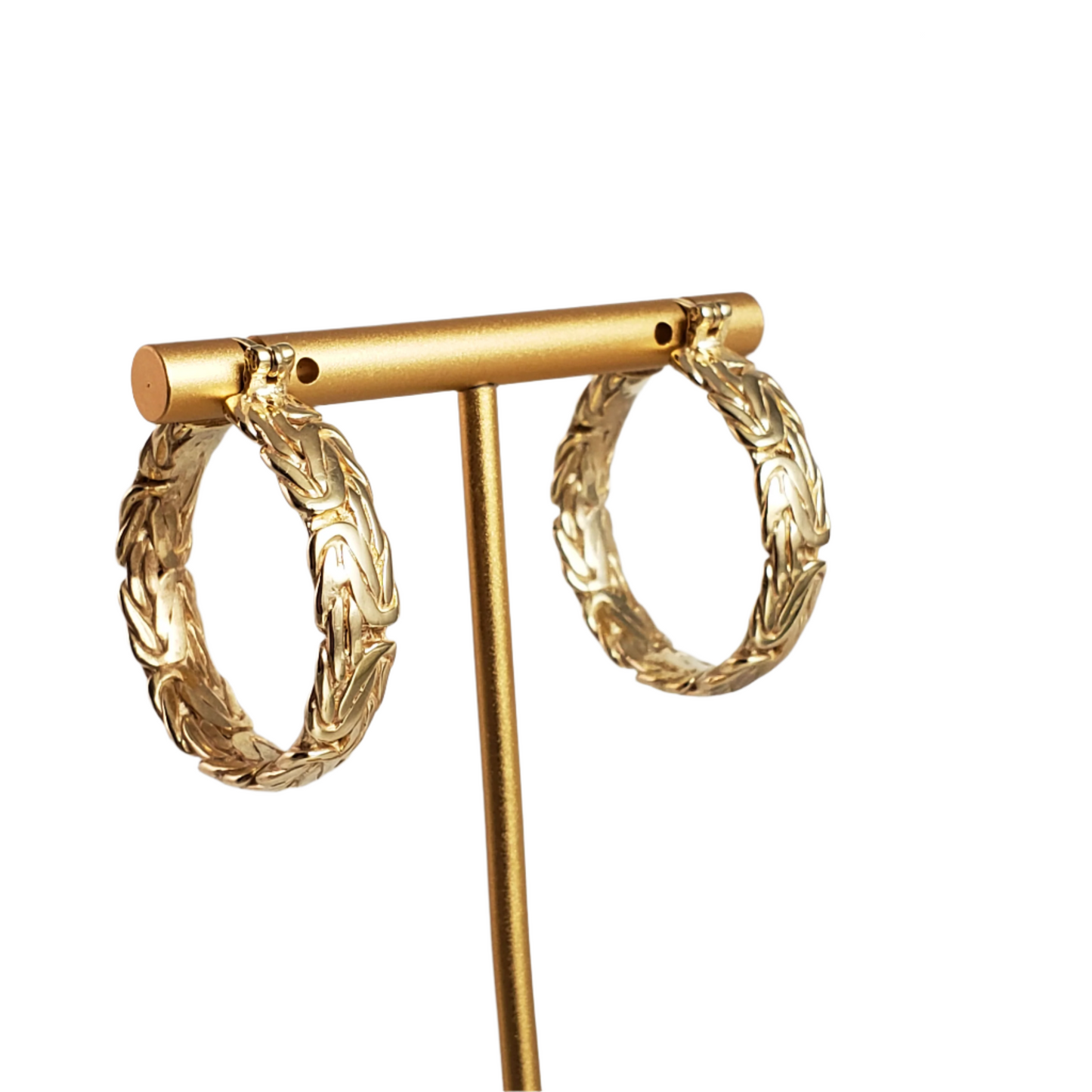 Byzantine Hoop Earrings with Woven Detail