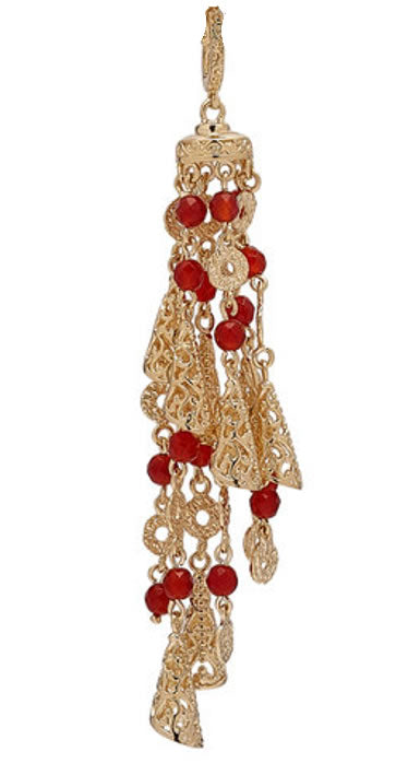Tassel Filigree Pendant Enhancer with Gemstone Beads