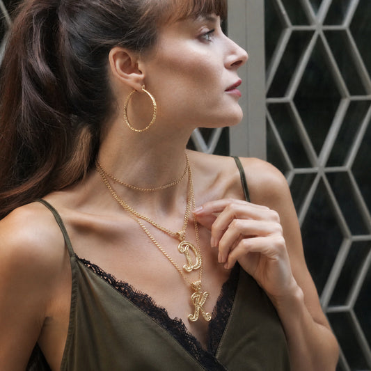 Filigree Script Initial Pendant – All Letters A to Z