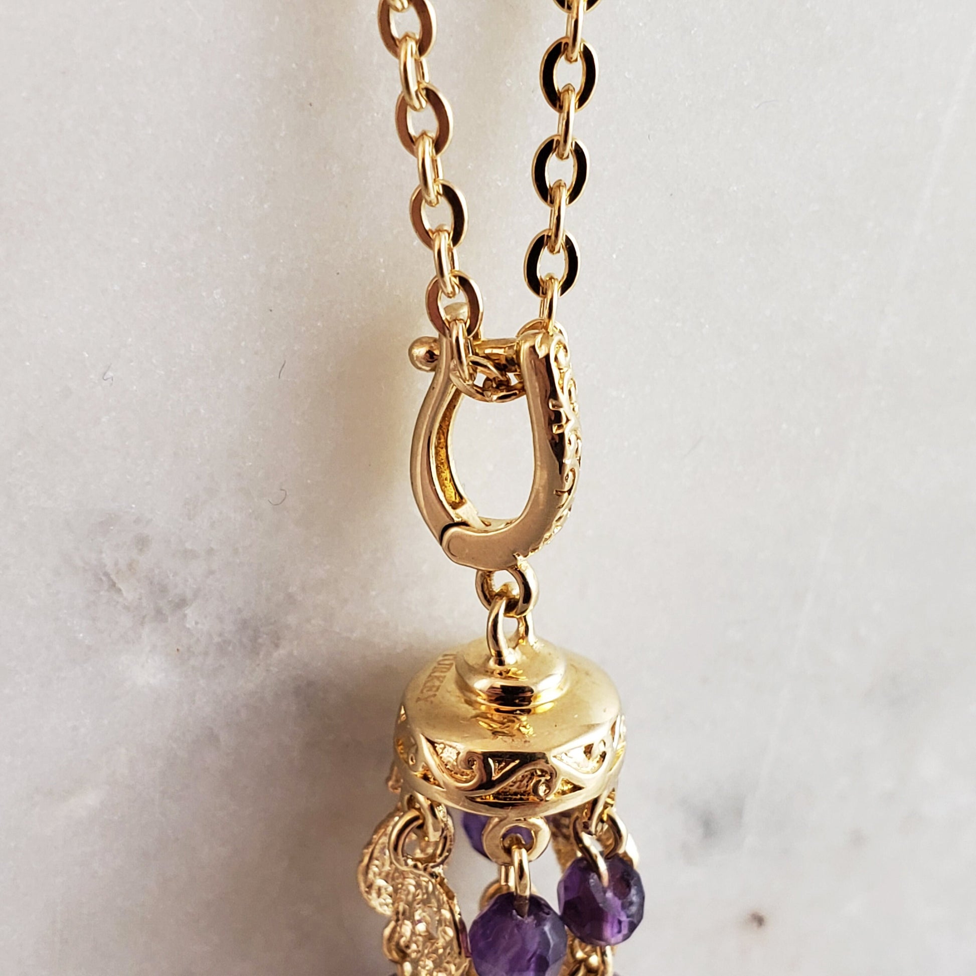 Genuine gemstone tassel enhancer pendant