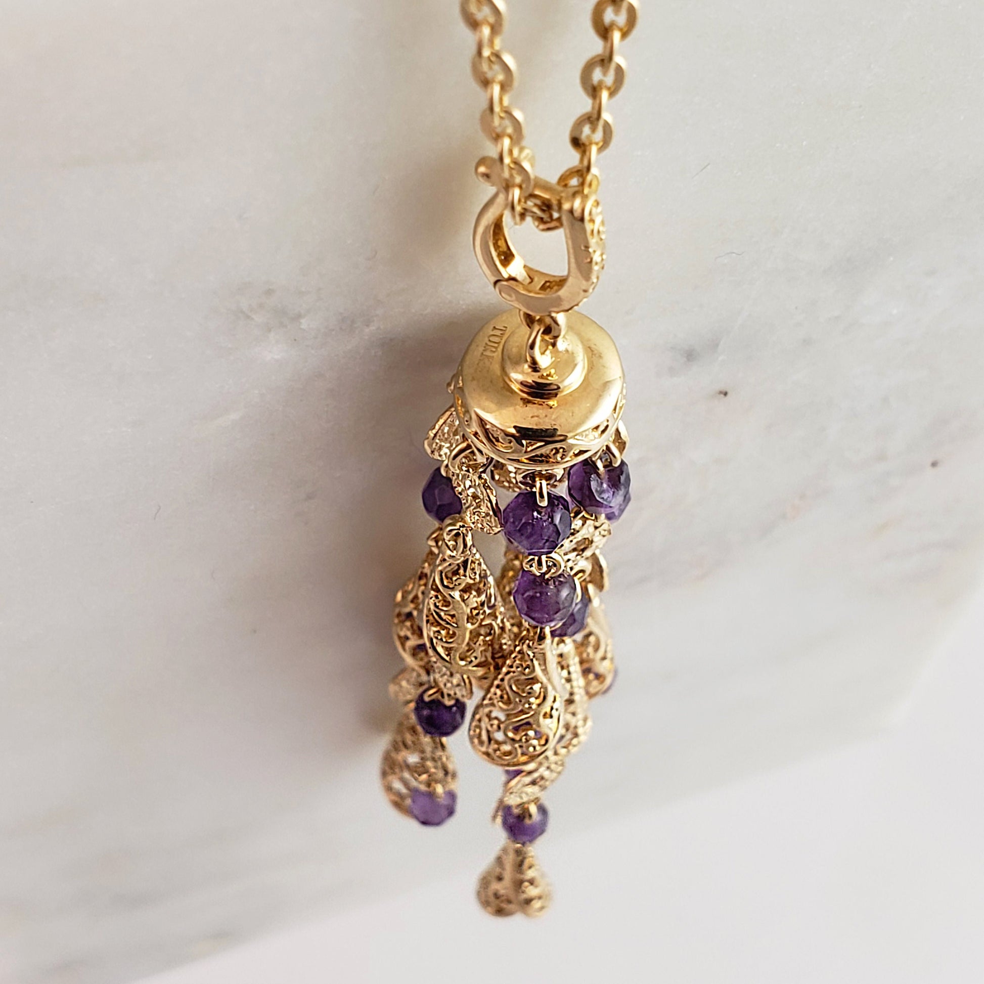 Genuine gemstone tassel enhancer pendant
