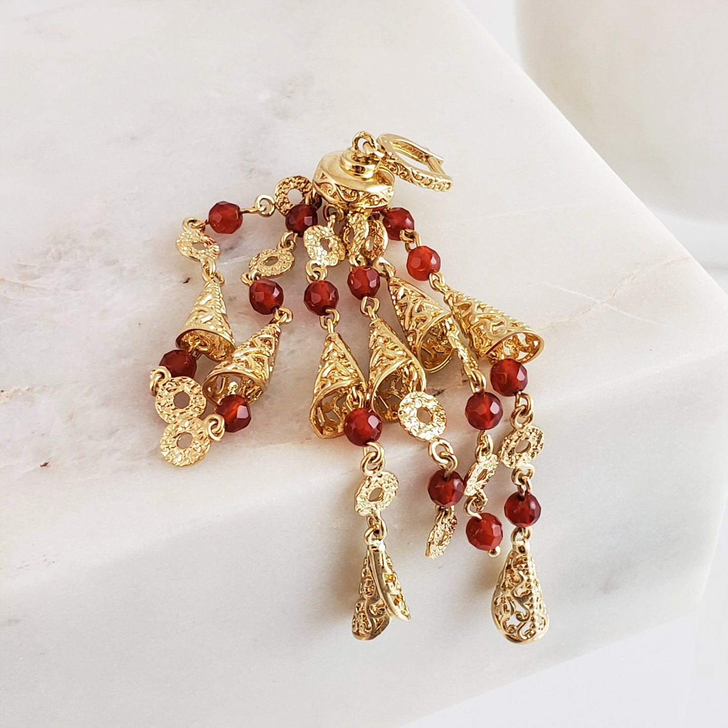 Genuine gemstone tassel enhancer pendant