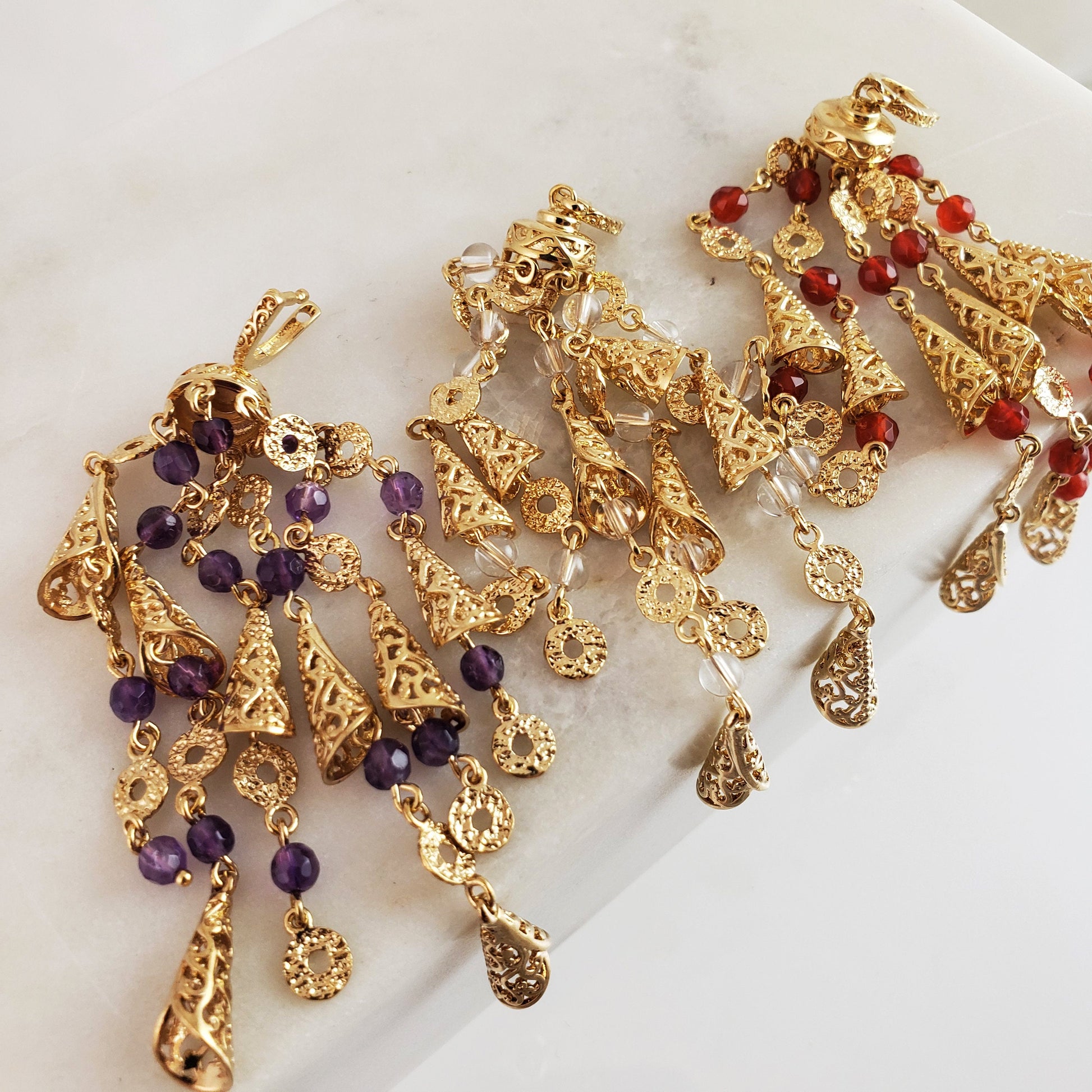 Genuine gemstone tassel enhancer pendant